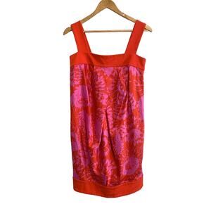 Diane von Furstenberg Payne Red and Pink Floral Sleeveless Mini Dressl